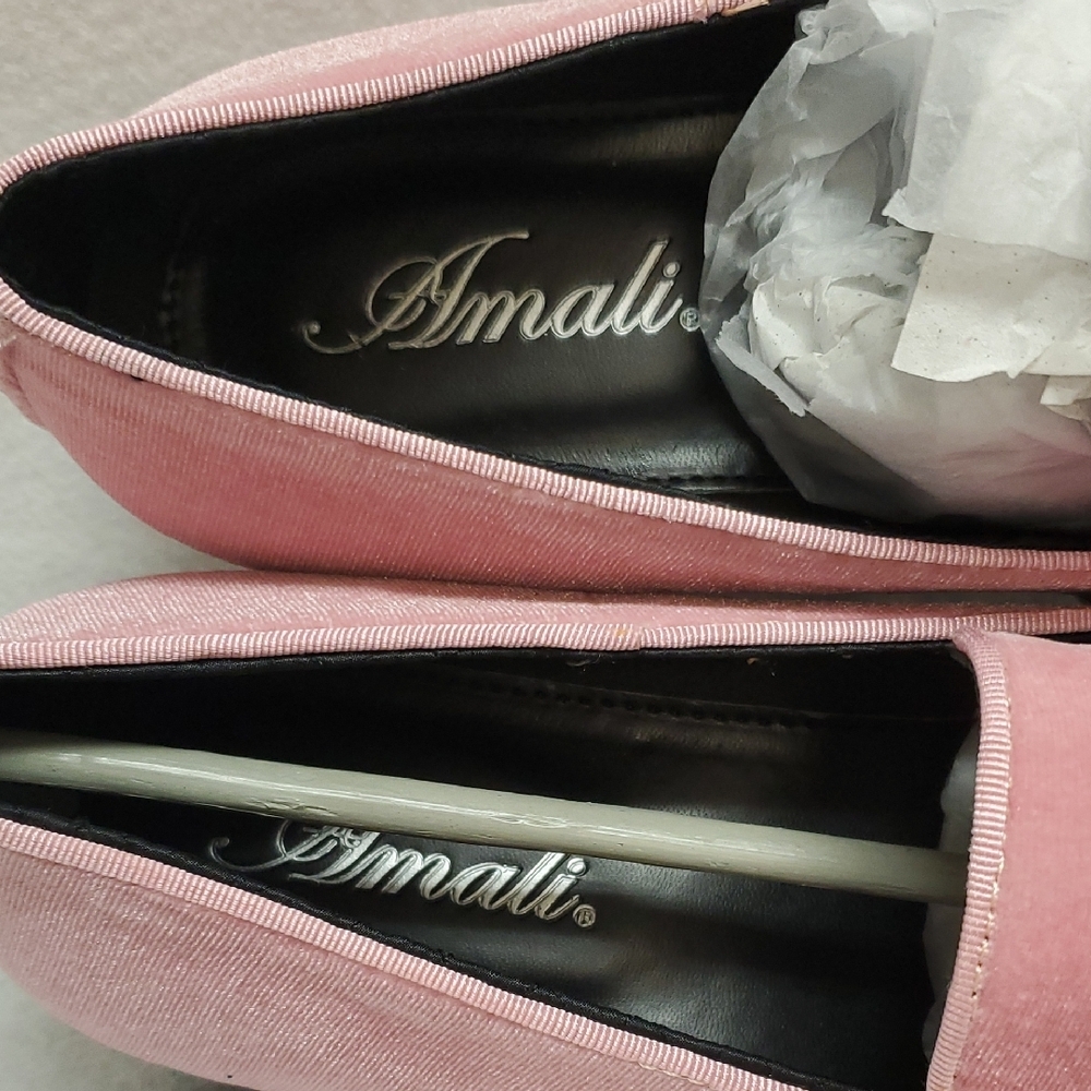 Mens Amali 10 Pink Velvet Loafers with Silver Accents - Picture 6 of 10